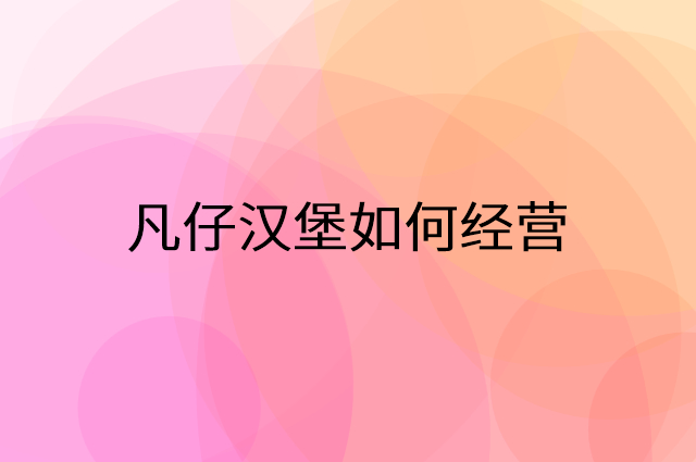 凡仔汉堡怎么做营销活动宣传，两个提升业绩的工具