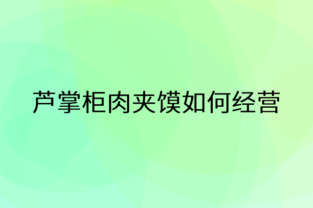 芦掌柜肉夹馍怎么做营销活动宣传，两个提升业绩的工具