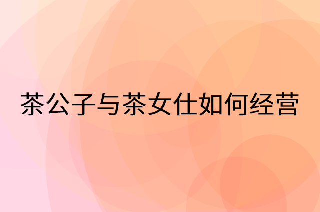 茶公子与茶女仕怎么做营销活动宣传，两个提升业绩的工具