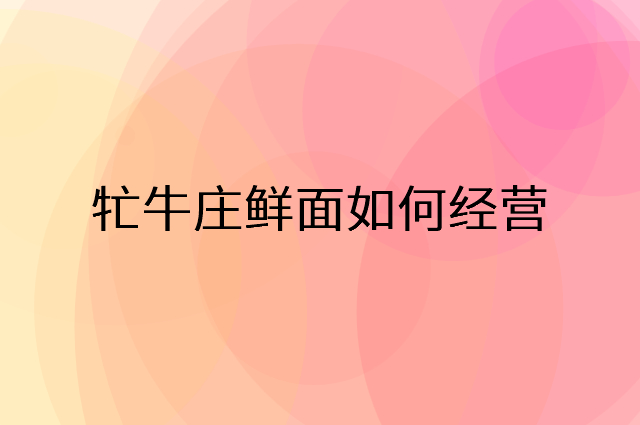 牤牛庄鲜面怎么做营销活动宣传，两个提升业绩的工具