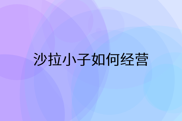 沙拉小子怎么做营销活动宣传，两个提升业绩的工具