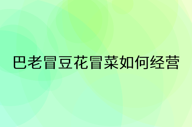 巴老冒豆花冒菜怎么做营销活动宣传，两个提升业绩的工具