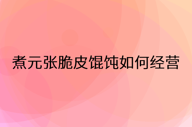 煮元张脆皮馄饨怎么做营销活动宣传，两个提升业绩的工具
